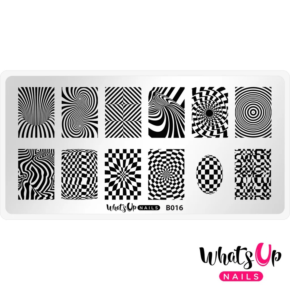 Whats Up Nails - B016 Hypnotic Illusions stamping plate